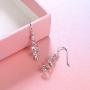 Linear Jewelry 925 Sterling Silver Exquisite Knot Threader Dangle Earrings Curve Twist Shape Spiral Dangle Earrings Gift for Women Teen Girls