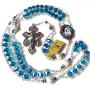elegantmedical Ladder to Heaven Blue Crystal & AAA10MM Pearl Beads Catholic Rosary Cross crucifix Necklace gift