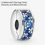 Pandora Jewelry Blue Pave Clip Crystal and Cubic Zirconia Charm in Sterling Silver