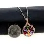 Uloveido Rose Gold Plated Crystal Flower Pendant Necklace and Earrings Set for Women Girls