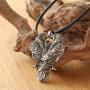 HAQUIL Viking Jewelry Huginn and Muninn Raven Couple Pendant Necklace for Men and Women