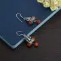 Zephyrr Zephyrr Handmade Earrings with Rudraksha Seeds and Shiva Trishul Charm Lighyweighted Silver Oxidized Fashion Jewelry For Girls & Women JAN-4885