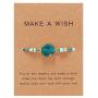 HUNO 4Pcs/Pack Handmade Druzy Wrap Friendship Braided Bracelet Adjustable Wrist Cord Beaded Bracelet for Women Girls Wish Card Jewelry