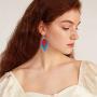 Florideco 12-16 Pairs Holiday Leather Earrings Set for Women Dangle Layered Faux Leather Drop Earrings Lightweight Valentine National Easter Day Earrings Jewelry