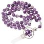 SUNYIK Natural Spinning Merkaba Star Chakra Pendant Necklace for Women Men, Hexagonal Prisms Stone Point Reiki Healing Crystal Magic Wand, 13.5''-14.5'' Strand