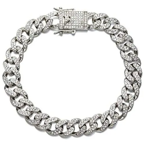 kelistom Cuban Link Anklet Bracelet for Women Men Teen Girls Boys, Hip-hop 18K Gold/White Gold Plated Iced Out Rhinestones Filled Chain Ankle Bracelets, 9'' 10'' 11'' kelistom Cuban Link Anklet Bracelet for Women Men Teen Girls Boys, Hip-hop 18K Gold/White Gold Plated Iced Out Rhinestones Filled Chain Ankle Bracelets, 9'' 10'' 11''