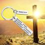 FUSTMW Christian Keychain Religious Gifts Bible Verse Jewelry Rejoice in Hope Be Constant in Prayer Romans 12:12 Scripture Key Chains Gifts