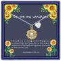 Initial Sunflower Necklaces for Women, 14k Gold Plated Sunflower Necklace CZ Heart Initial Letter Sunflower Pendant Necklace You are My Sunshine Sunflower Jewelry Gifts for Women Girls Alphabet A - Z