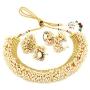 YouBella Jewelry Bollywood Ethnic Gold Plated Traditional Pearl Indian Necklace Set with Earrings and Bangles Combo for Women (Black)