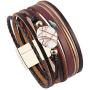 Evchris Leather Wrap Bracelet Baroque Pearl Boho Cuff Bracelet Multilayer Handmade Wristbands Magnetic Clasp Bangle Jewelry Gifts for Women Teen Girls Mother