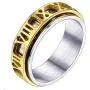 U7 Cool Spinner Ring for Men Women, Stainless Steel 18K Gold Plated 7mm Band with Cuban Link Chain/Celtic Knot/Moon Star/Skull Fidget Rings for Anxiety, Size 7~12, Gift Packed, Personalized Engravable