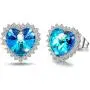 Heart Earrings for Women Girls Birthstone Stud Earrings 18K White Gold Plated with Cubic Zirconia Mothers Day Jewelry Birthday Anniversary Gift for Mom Wife Sister