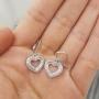 Dazzlingrock Collection 0.23 Carat (ctw) 14K Round Cut White Diamond Ladies Heart Shape Dangling Drop Earrings 1/4 CT, White Gold