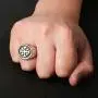 HZMAN Mens Vintage Stainless Steel Crusader Jerusalem Cross Ring