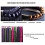 HASKARE Mens Bead Leather Bracelet, Tiger Eye Black Obsidian Braided Genuine Leather Beads Bracelet with 316L Stainless Steel Magnetic Closure for Men