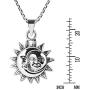 AeraVida Glinting Celestial Sun and Moon .925 Sterling Silver Pendant Necklace