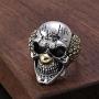 Skull Head Ring for Men, Joker Skull Ring, Gothic Clown Skull Ring Cocktail Party Ring, Vampire Skull Ring, Cool Devil Ring Halloween Biker, Vintage Punk Skull Jewelry Gift for Men Boys