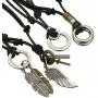 Jstyle 4 Pcs Leather Necklace for Men Women Pendant Vintage Wing Feather Chain Adjustable