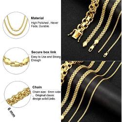 Jewelry Kingdom 1 Gold Link Chain Necklace for Men and Women Designer 14K Gold Curb Chain Choker 2MM 4MM Thick Thick Thick for Pendants Hip hop Jewelry Available Length 16inch to 30inch