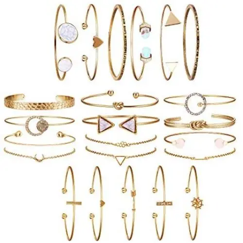 YADOCA 23 Pcs (5 PACK) Stackable Open Cuff Bracelet Set for Women Multiple Layered Wrap Bangle Bracelet Adjustable Knot Triangle Turquoise Cuff Bracelets YADOCA 23 Pcs (5 PACK) Stackable Open Cuff Bracelet Set for Women Multiple Layered Wrap Bangle Bracelet Adjustable Knot Triangle Turquoise Cuff Bracelets