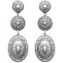 Rosemarie Collections Womens Statement Western Style Triple Concho Dangle Earrings, 2.5''