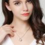 BriLove Women 925 Sterling Silver''I Love You Always & Forever'' Engraved CZ Heart Pendant Necklace