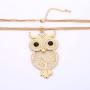 Ouran Long Necklace for Women,Owl Pendant Necklace for Girls Gold and Silver Chain Necklace with CZ Crystal