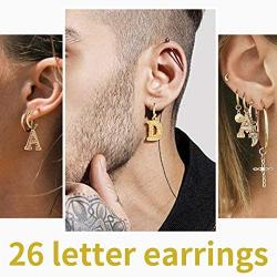 Initial Dangle Earrings Women 18K Gold Plated Personalized Alphabet 26 Letters Charm Hypoallergenic Earrings Jewelry Fashion Gift for Women Girls, Send Gift Box
