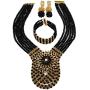 aczuv Womens Fashion Beaded Crystal Nigerian Bridal Wedding Party Necklace African Beads Jewelry Set
