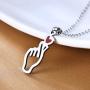 COMTRUDE BTS Love Necklace, Stainless Steel Personalised Finger Heart Kpop BTS Charm Love Yourself Pendant