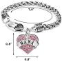 Luvalti “Nana” Charm Crystal Bracelet - Adorable Nana Pink Heart Bracelet - Best Family Jewelry Gift