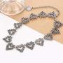 Chargances Fashion Women Heart Choker Bohemia Silver Choker Necklace for Women Personalize Heart Choker Delicate Choker Chain Jewelry for Women and Girls