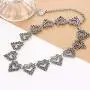 Chargances Fashion Women Heart Choker Bohemia Silver Choker Necklace for Women Personalize Heart Choker Delicate Choker Chain Jewelry for Women and Girls
