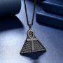 beautlace Ankh Cross Necklace Silver/18K Gold/Black Gun Plated Ancient Triangle Ankh Cross Religious Pendant for Men and Women KP0132