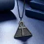 beautlace Ankh Cross Necklace Silver/18K Gold/Black Gun Plated Ancient Triangle Ankh Cross Religious Pendant for Men and Women KP0132