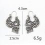 Unisex 925 Sterling Silver Plated Hollow White Skull Earring Human skeleton Head Charm Lever-back Dangle Earrings