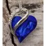 Leafael Infinity Love Crystal Heart Bundle Jewelry Set Lapis Lazuli Cobalt Blue Gifts for Women Necklace Earrings Bracelet, Silver-Tone