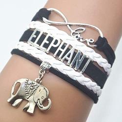 HHHbeauty Elephant Bracelet Jewelry Infinity Love Elephant Gifts Elephant BFF Jewelry Bracelet Gifts for Women, Girls, Men, Boys, Elephant Lovers, Mom Elephant Gifts