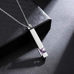 Vertical Bar Zircon Cremation Jewelry for Ashes Men Women Urn Necklace for Ashes Mom Dad Grandpa Grandma