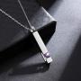 Vertical Bar Zircon Cremation Jewelry for Ashes Men Women Urn Necklace for Ashes Mom Dad Grandpa Grandma