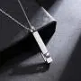 Vertical Bar Zircon Cremation Jewelry for Ashes Men Women Urn Necklace for Ashes Mom Dad Grandpa Grandma