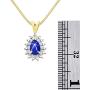 RYLOS Matching Jewelry For Women 14K Yellow Gold Diamond & Blue Star Sapphire Matching Earrings, Pendant Necklace and Ring Set with 18'' Chain 6X4MM Jewelry For Women Womens Jewelry Gold Jewelry