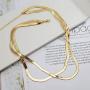 CLASSYZINT Gold Flat Chain Necklaces for Women Stainless Steel Snake Chain Cute Chokers Collar Minimalist Jewelry Simple Gift