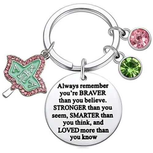 TongXin Alpha Kappa Alpha Sorority Paraphernalia Gift 1908 AKA Jewelry Pink and Green Jewelry Greek Sorority Gift AKA Keychain for Women Girls TongXin Alpha Kappa Alpha Sorority Paraphernalia Gift 1908 AKA Jewelry Pink and Green Jewelry Greek Sorority Gift AKA Keychain for Women Girls