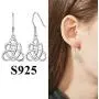 Silvora Celtic Knot Earrings for Women, Sterling Silver Vintage Triquetra Knot Ear Studs, S925 Delicate Irish Dangle Earrings for Girls