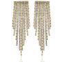 Tassel Earrings - Statement Earrings – Fringe Earrings – Rhinestone & Metal Chandelier Dangle – Silver, Gold, & Rose Gold Plated - Sparkling Genuine Crystals - with Gift Box included