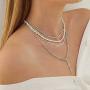 Women Chain Necklace Fashion Chain Link Choker and Earring Dainty Jewelry Set