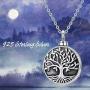 TRISHULA Tree of Life Cremation Locket Necklace for Memorial, Music Note Butterfly/Heart Rose 925 Sterling Silver Urn Jewelry Pendant,Keepsake Charm Pendant Jewelry for Women