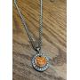 Interchangeable Mini 12mm Snap Jewelry Rhinestone Halo Pendant & Stainless Steel Chain 19'' + 3'' Ext My Prime Gifts