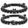 Top Plaza Couple Distance Bracelets Lava Stone Beads Essential Oil Diffuser Adjustable Bracelet with King Queen Crown Charm Top Plaza Couple Distance Bracelets Lava Stone Beads Essential Oil Diffuser Adjustable Bracelet with King Queen Crown Charm